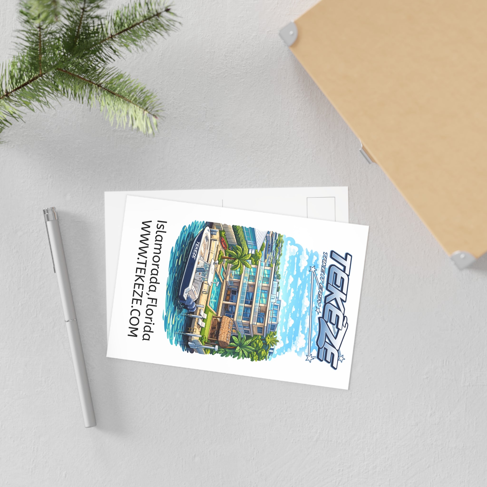 Tekeze Florida Keys Illustration Postcard | Islamorada Florida Postcard