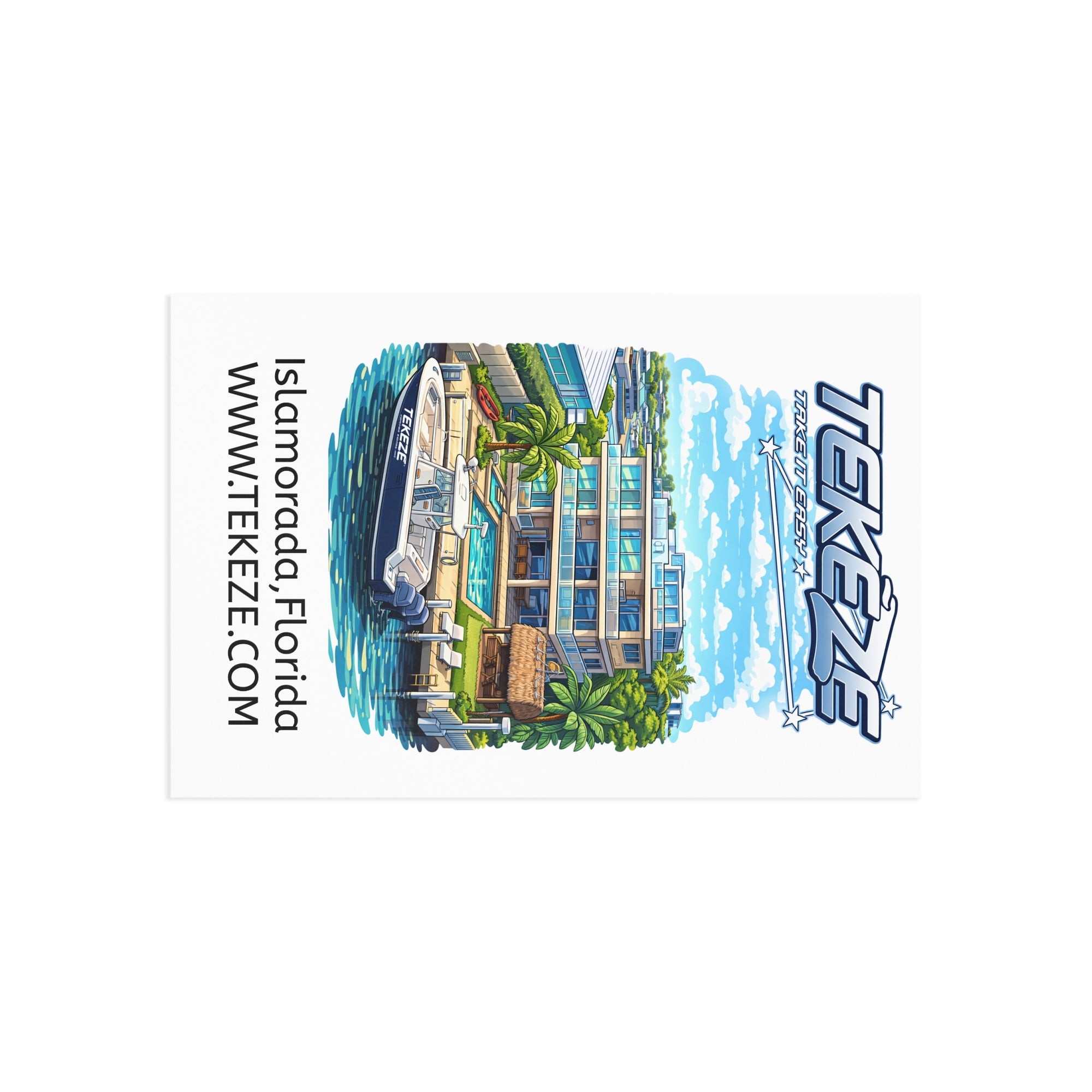 Tekeze Florida Keys Illustration Postcard | Islamorada Florida Postcard