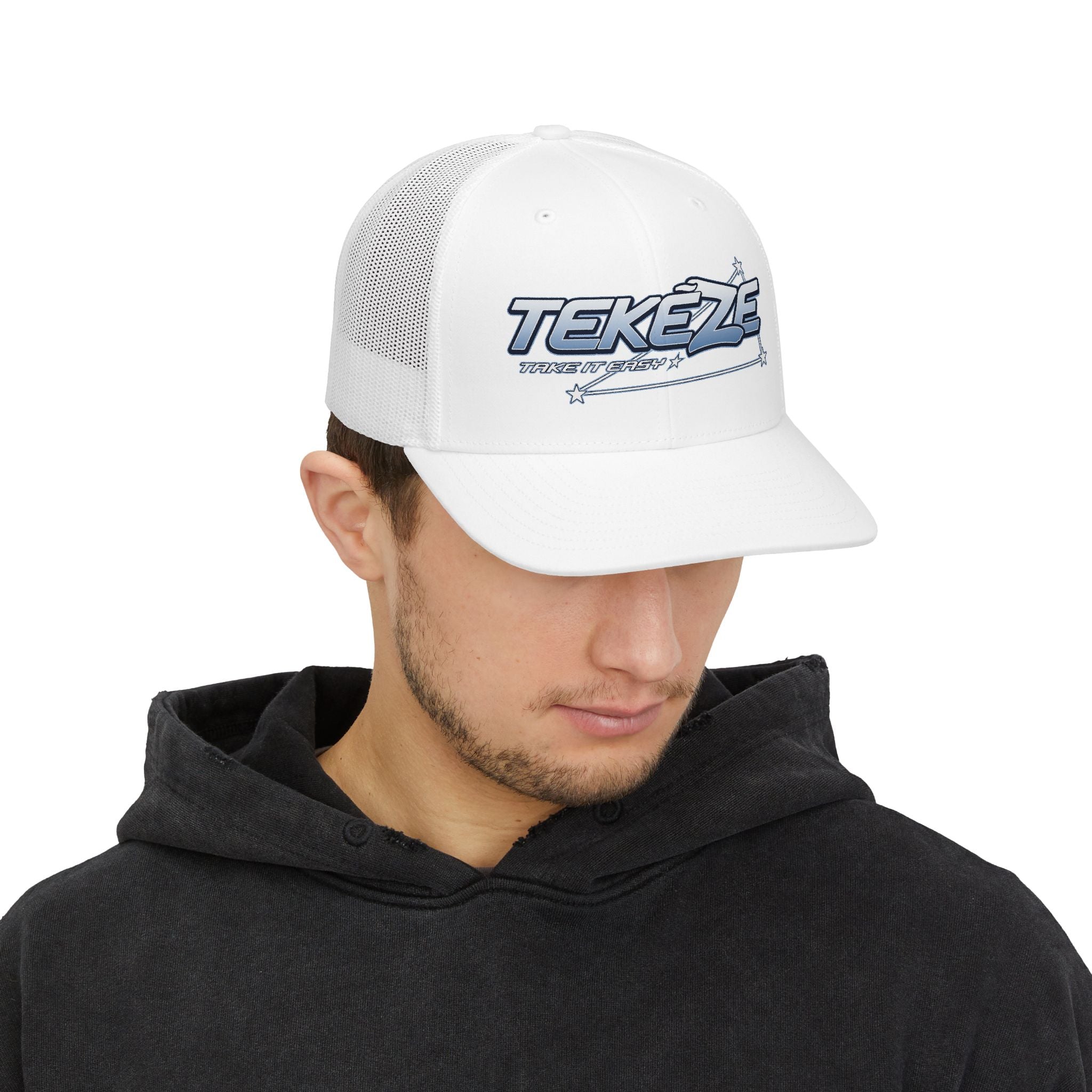 Tekeze Retro Trucker Cap — Vintage Sport Logo Mesh Snapback